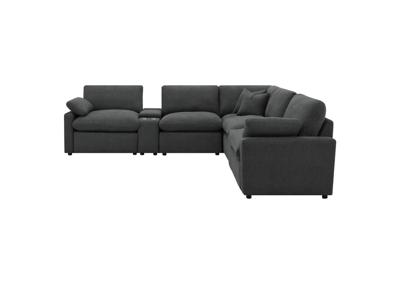 609530P-SETA Collins 7-piece Modular Power Reclining Sectional Dark Grey
