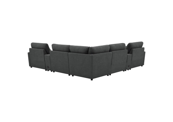 609530P-SETA Collins 7-piece Modular Power Reclining Sectional Dark Grey