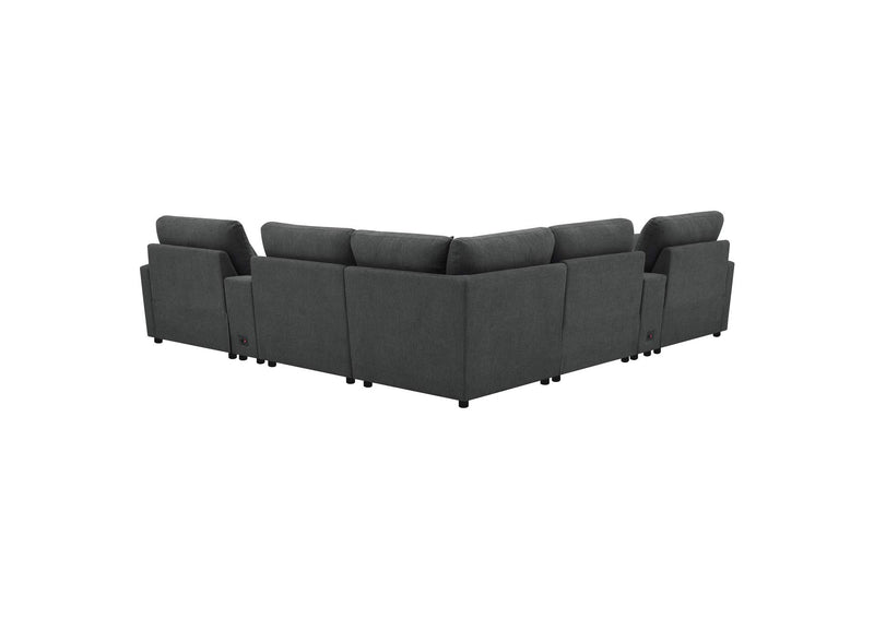609530P-SETA Collins 7-piece Modular Power Reclining Sectional Dark Grey