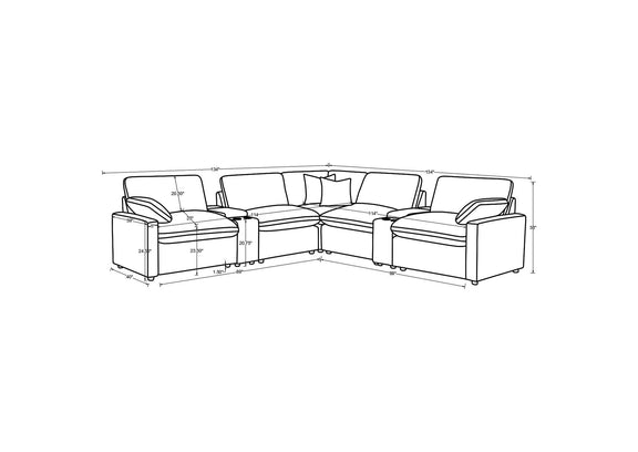 609530P-SETA Collins 7-piece Modular Power Reclining Sectional Dark Grey