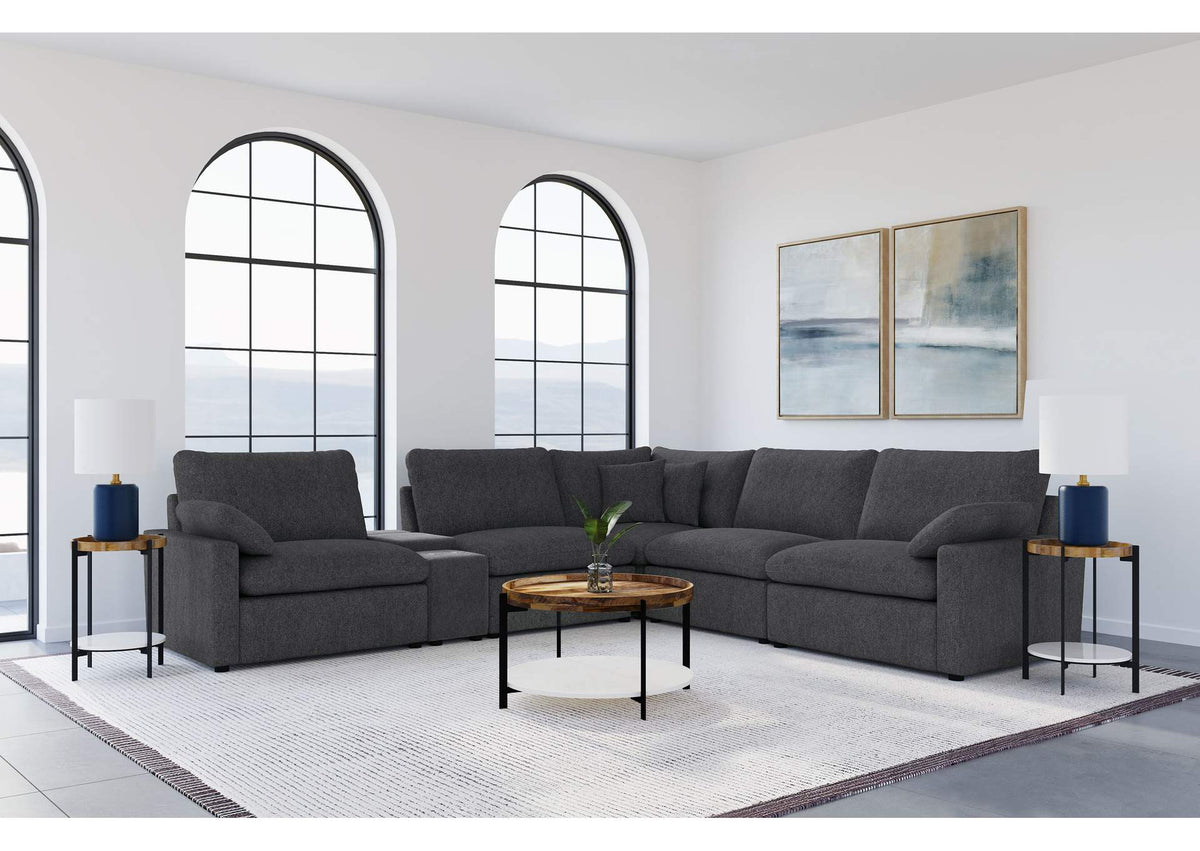 609530P-SET Collins 6-piece Modular Power Reclining Sectional Dark Grey
