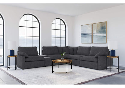 609530P-SET Collins 6-piece Modular Power Reclining Sectional Dark Grey