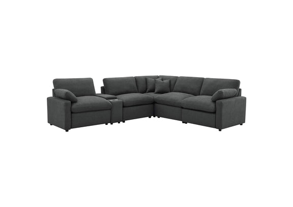609530P-SET Collins 6-piece Modular Power Reclining Sectional Dark Grey