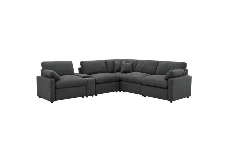 609530P-SET Collins 6-piece Modular Power Reclining Sectional Dark Grey