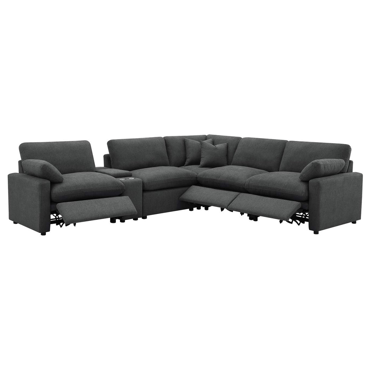 609530P-SET Collins 6-piece Modular Power Reclining Sectional Dark Grey