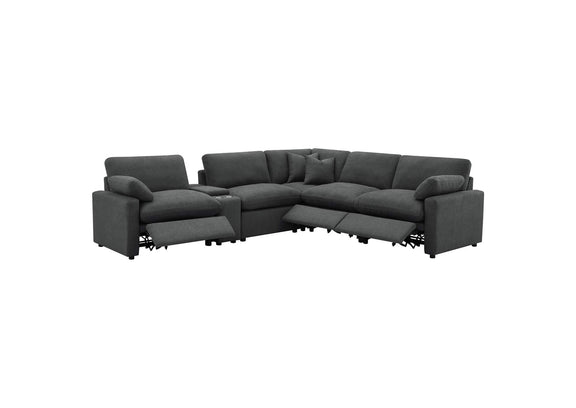 609530P-SET Collins 6-piece Modular Power Reclining Sectional Dark Grey