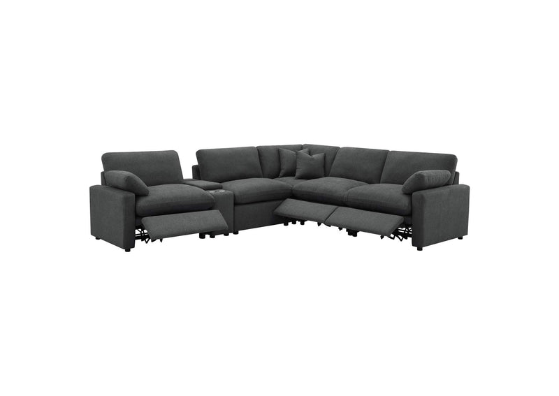 609530P-SET Collins 6-piece Modular Power Reclining Sectional Dark Grey