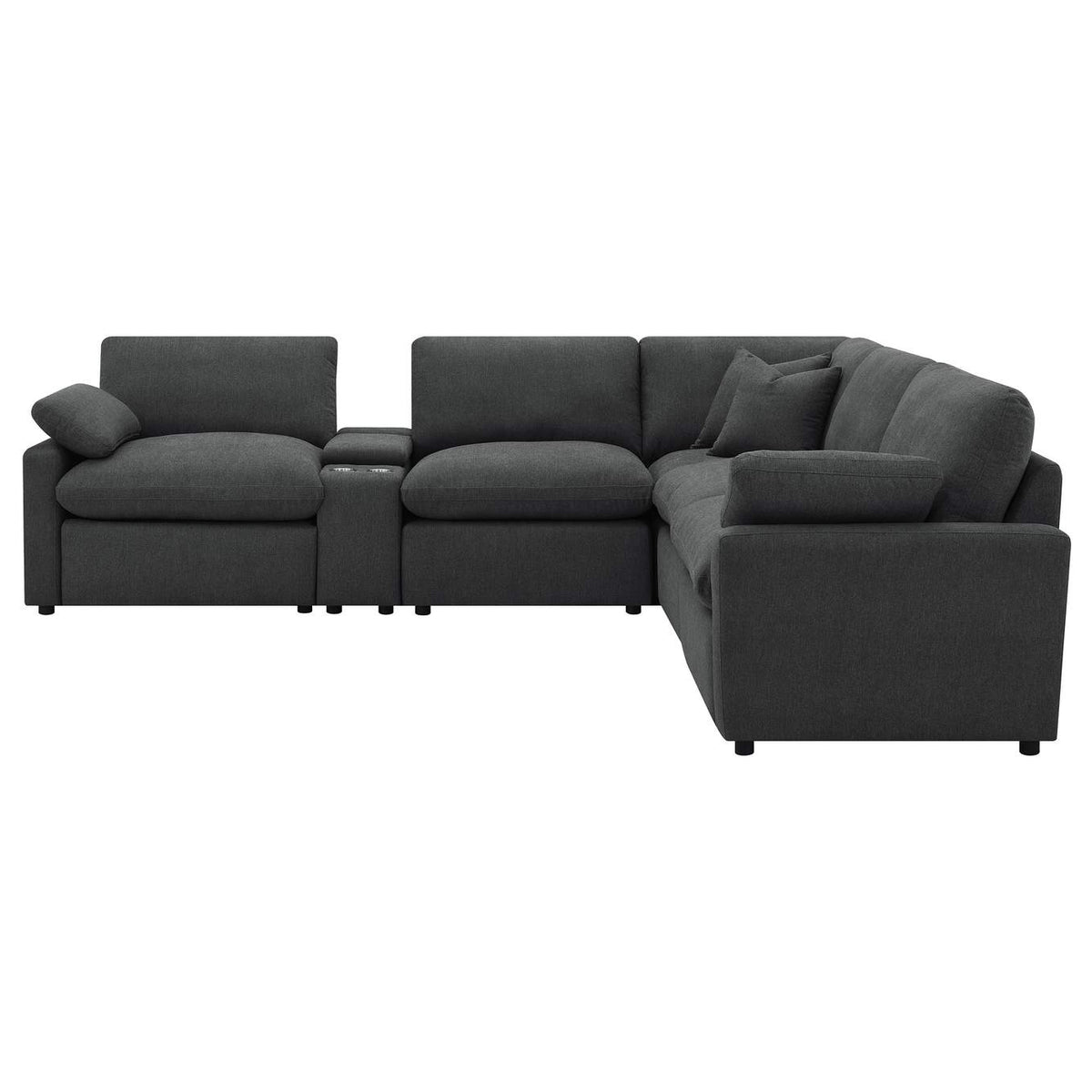609530P-SET Collins 6-piece Modular Power Reclining Sectional Dark Grey