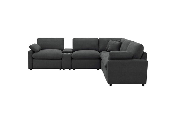 609530P-SET Collins 6-piece Modular Power Reclining Sectional Dark Grey