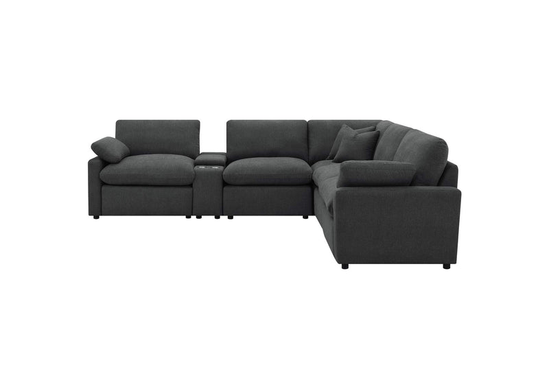 609530P-SET Collins 6-piece Modular Power Reclining Sectional Dark Grey