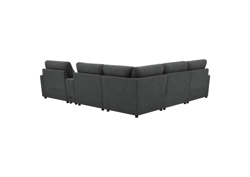 609530P-SET Collins 6-piece Modular Power Reclining Sectional Dark Grey