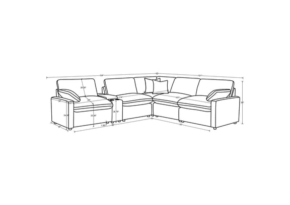 609530P-SET Collins 6-piece Modular Power Reclining Sectional Dark Grey