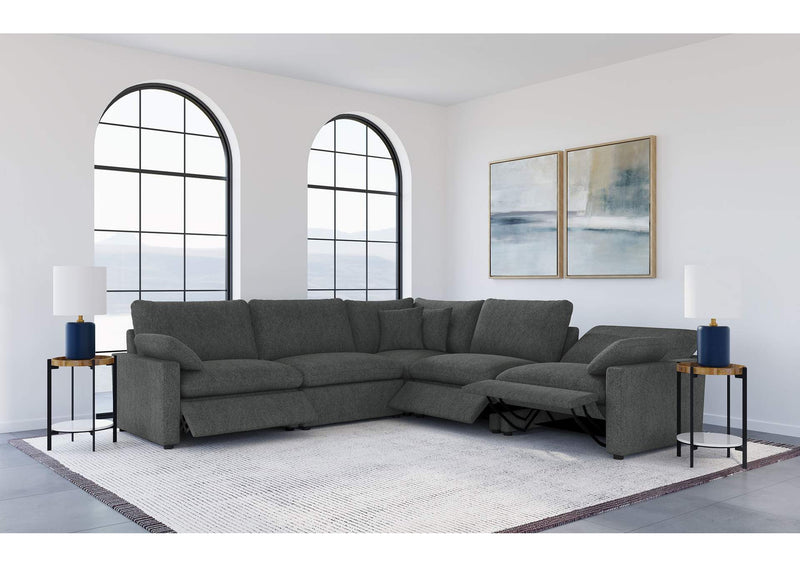 609530P Collins 5-piece Modular Power Reclining Sectional Dark Grey