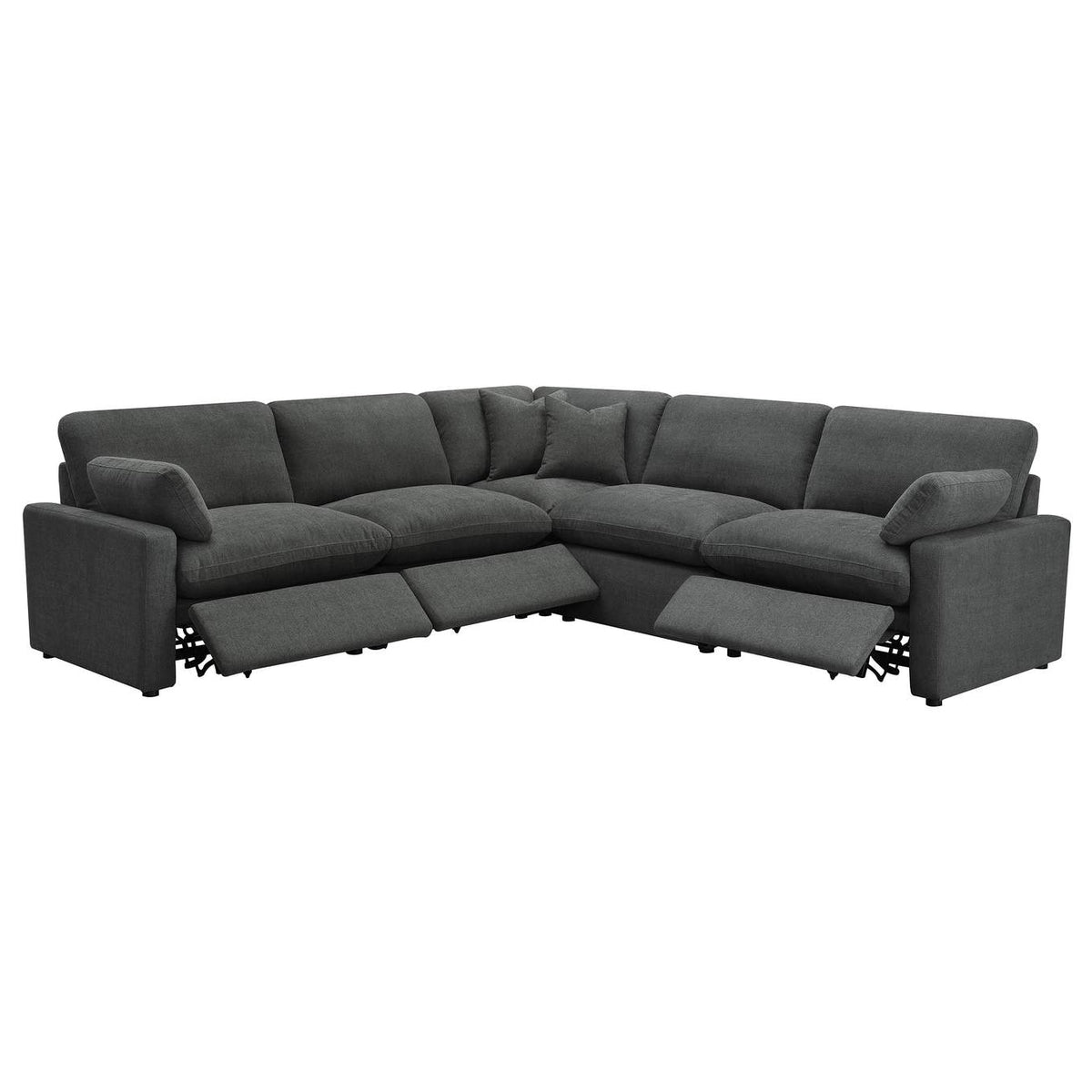 609530P Collins 5-piece Modular Power Reclining Sectional Dark Grey