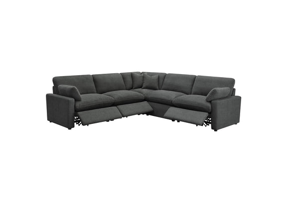 609530P Collins 5-piece Modular Power Reclining Sectional Dark Grey