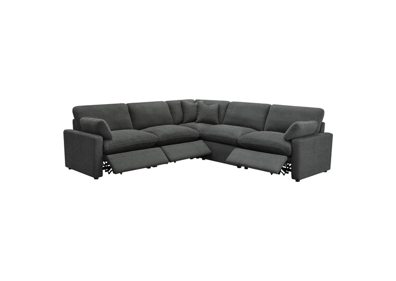 609530P Collins 5-piece Modular Power Reclining Sectional Dark Grey