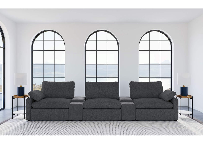609531PT Collins 5-Piece Power Reclining Home Theater Seating Dark Grey