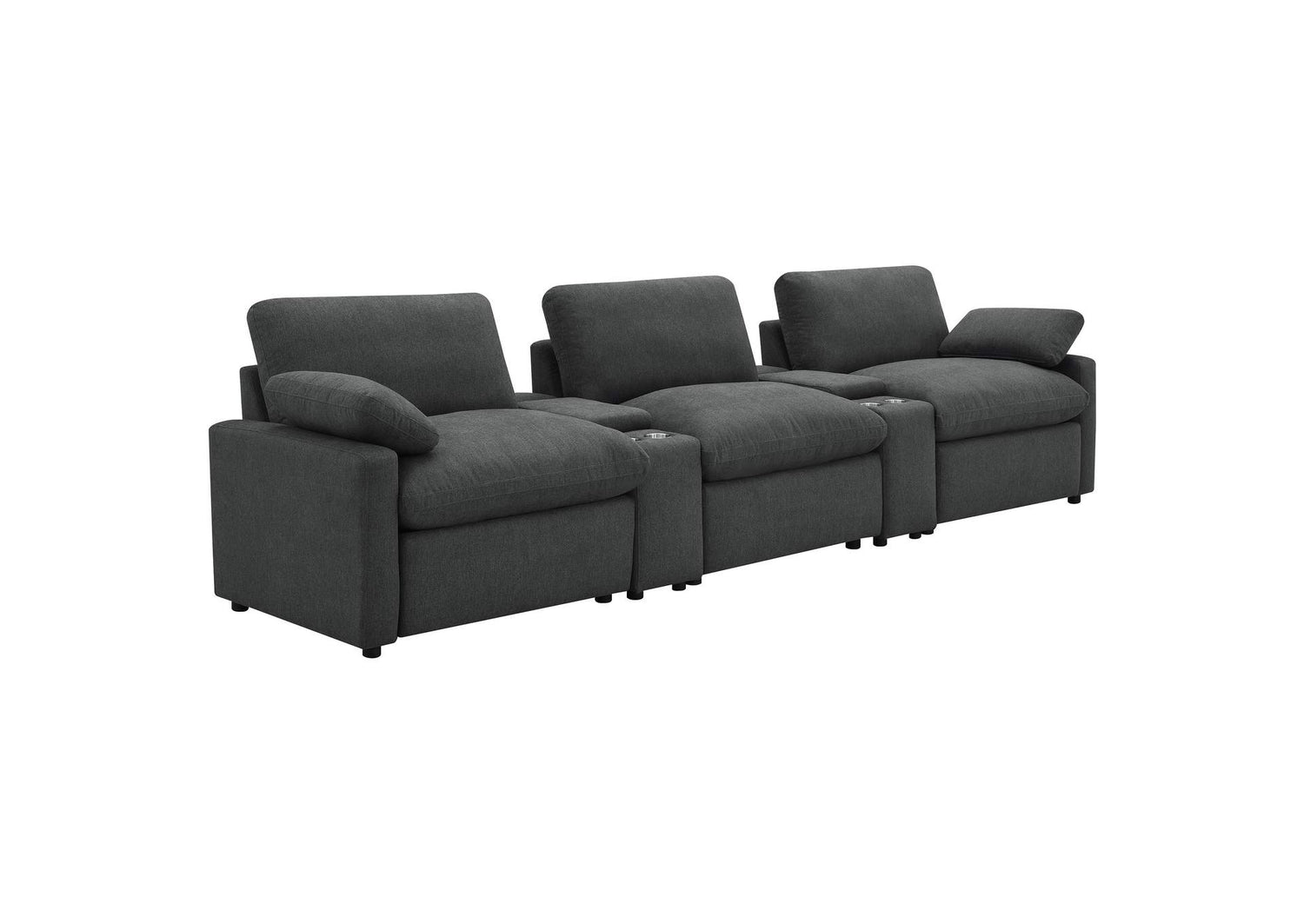 609531PT Collins 5-Piece Power Reclining Home Theater Seating Dark Grey
