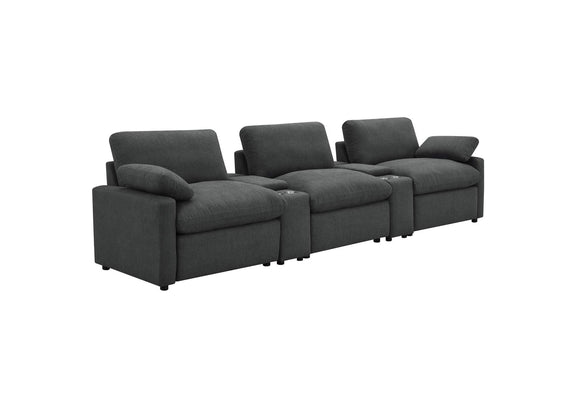 609531PT Collins 5-Piece Power Reclining Home Theater Seating Dark Grey