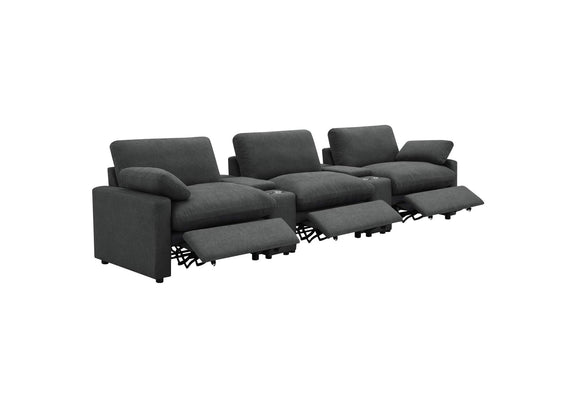 609531PT Collins 5-Piece Power Reclining Home Theater Seating Dark Grey