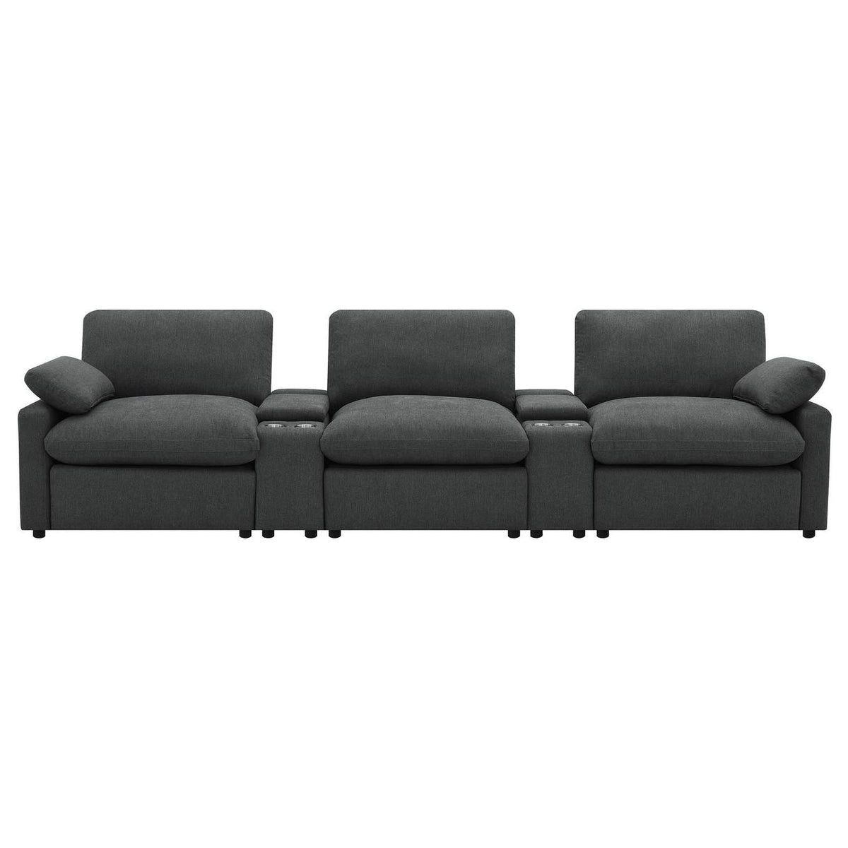 609531PT Collins 5-Piece Power Reclining Home Theater Seating Dark Grey