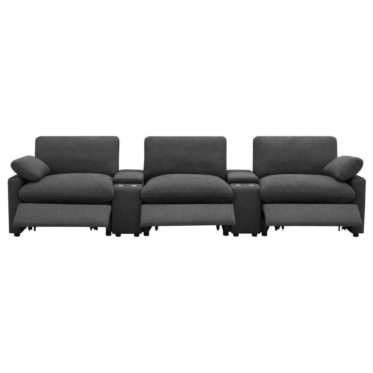 609531PT Collins 5-Piece Power Reclining Home Theater Seating Dark Grey