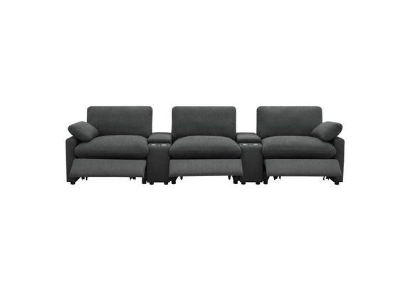 609531PT Collins 5-Piece Power Reclining Home Theater Seating Dark Grey