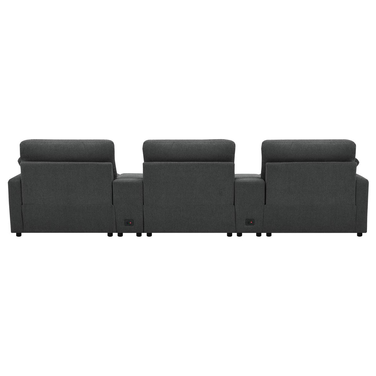 609531PT Collins 5-Piece Power Reclining Home Theater Seating Dark Grey