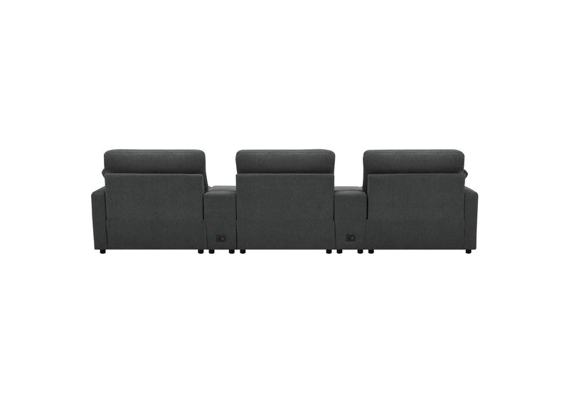 609531PT Collins 5-Piece Power Reclining Home Theater Seating Dark Grey
