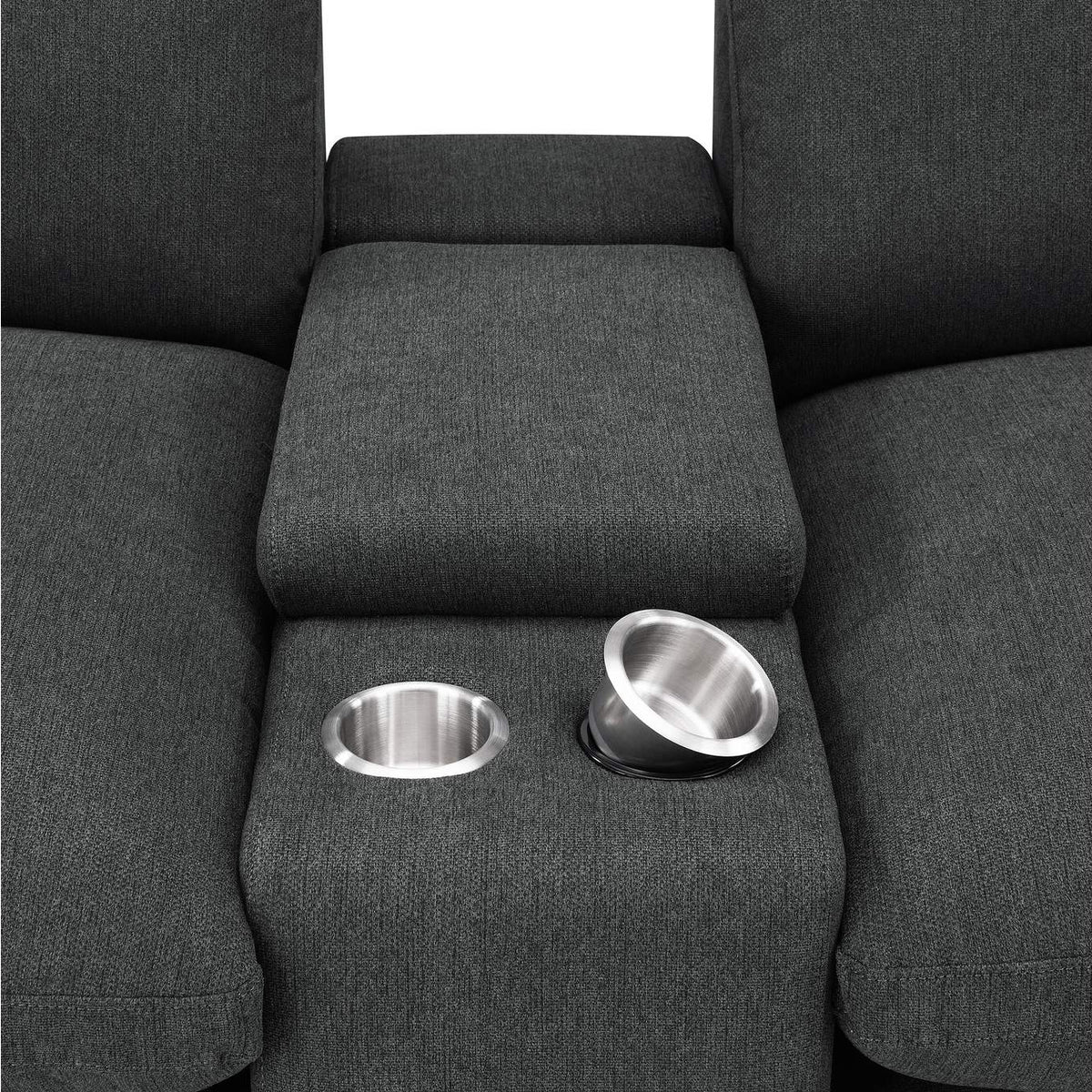 609531PT Collins 5-Piece Power Reclining Home Theater Seating Dark Grey