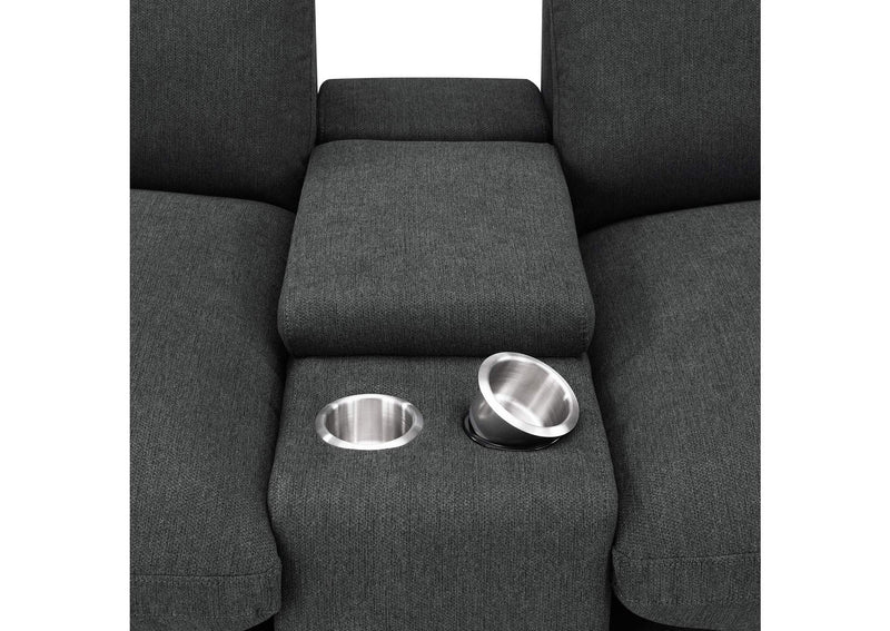 609531PT Collins 5-Piece Power Reclining Home Theater Seating Dark Grey