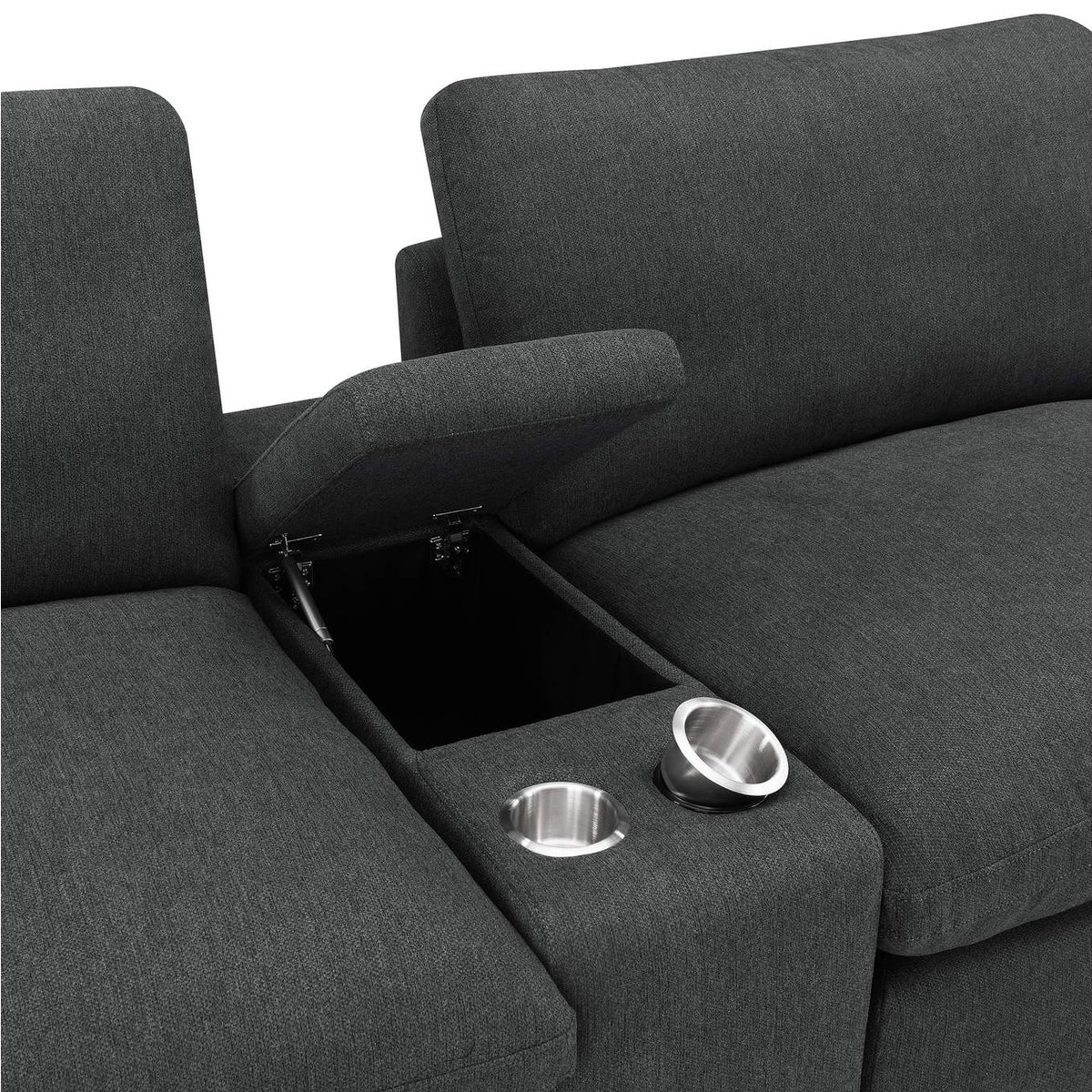 609531PT Collins 5-Piece Power Reclining Home Theater Seating Dark Grey