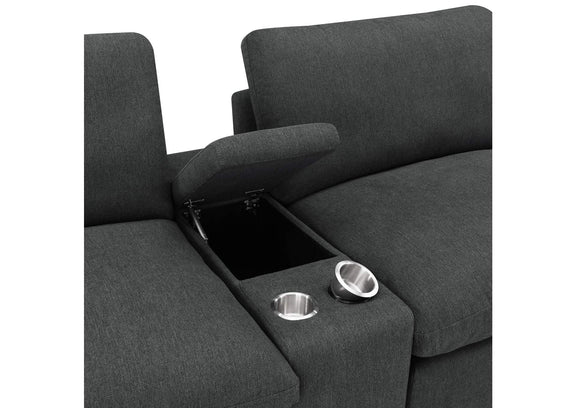 609531PT Collins 5-Piece Power Reclining Home Theater Seating Dark Grey
