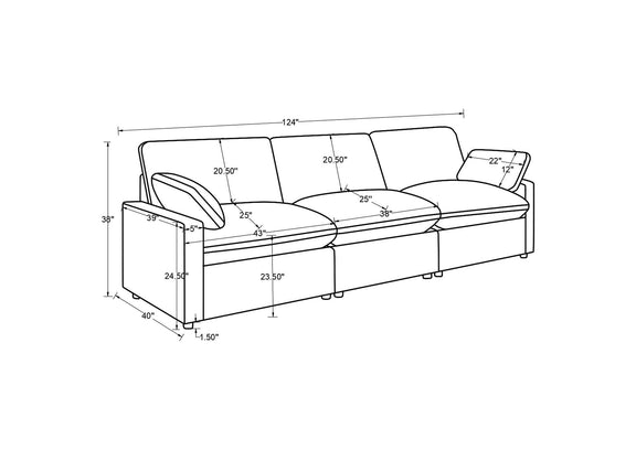 609531P Collins Modular Power Sofa Dark Grey