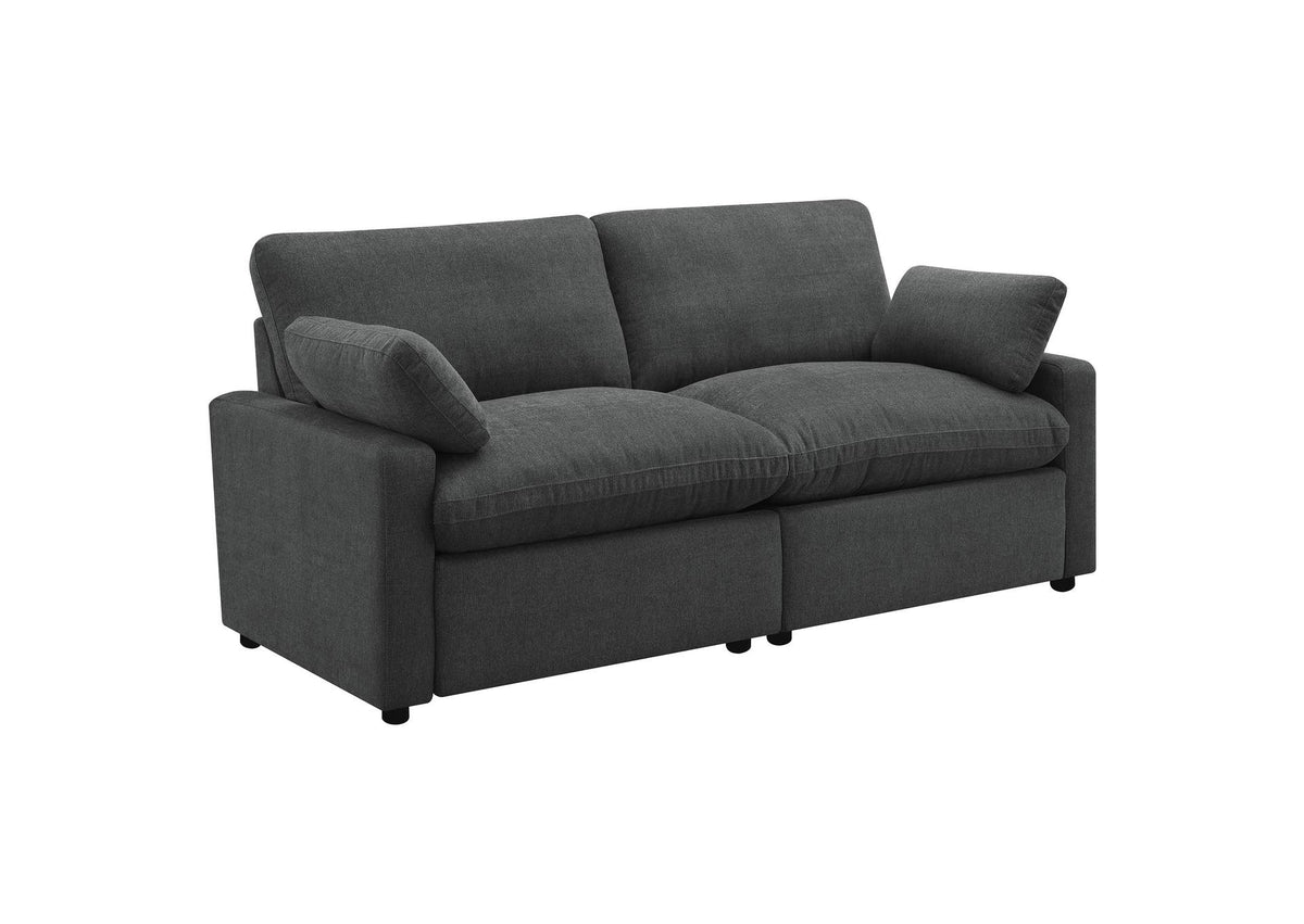 609532P Collins Modular Power Loveseat Dark Grey