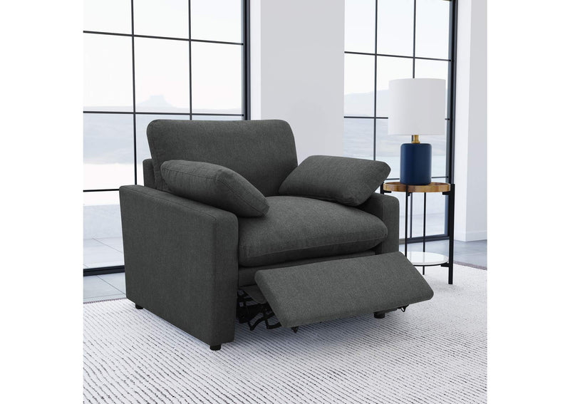 609533P Collins Upholstered Power Recliner Chair Dark Grey
