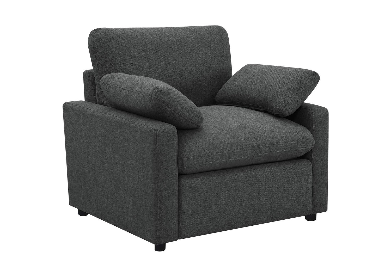 609533P Collins Upholstered Power Recliner Chair Dark Grey