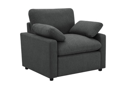 609533P Collins Upholstered Power Recliner Chair Dark Grey