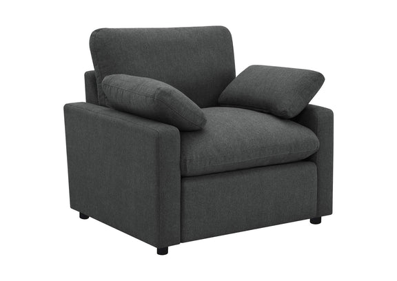 609533P Collins Upholstered Power Recliner Chair Dark Grey