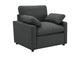 609533P Collins Upholstered Power Recliner Chair Dark Grey