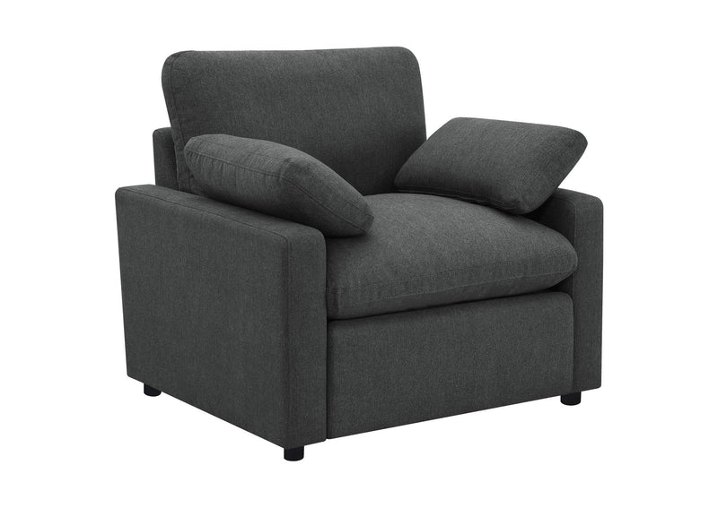 609533P Collins Upholstered Power Recliner Chair Dark Grey