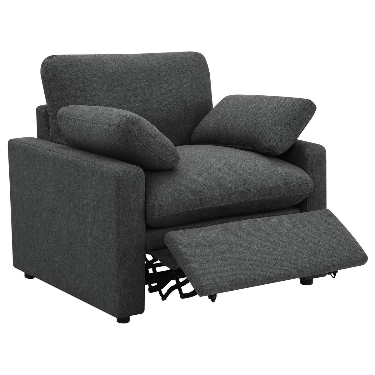609533P Collins Upholstered Power Recliner Chair Dark Grey