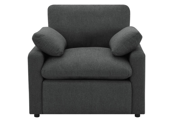 609533P Collins Upholstered Power Recliner Chair Dark Grey
