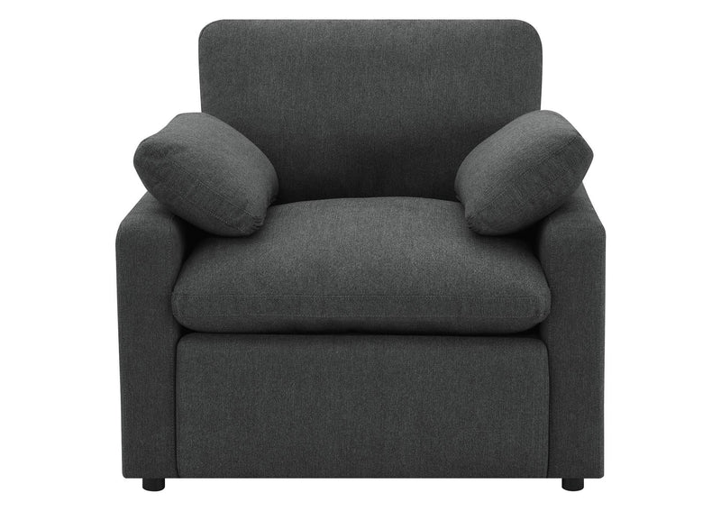 609533P Collins Upholstered Power Recliner Chair Dark Grey