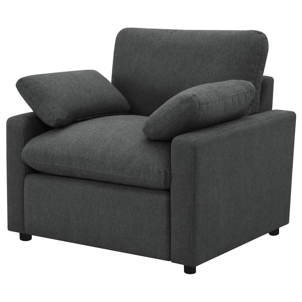 609533P Collins Upholstered Power Recliner Chair Dark Grey