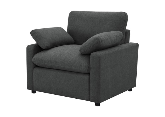 609533P Collins Upholstered Power Recliner Chair Dark Grey