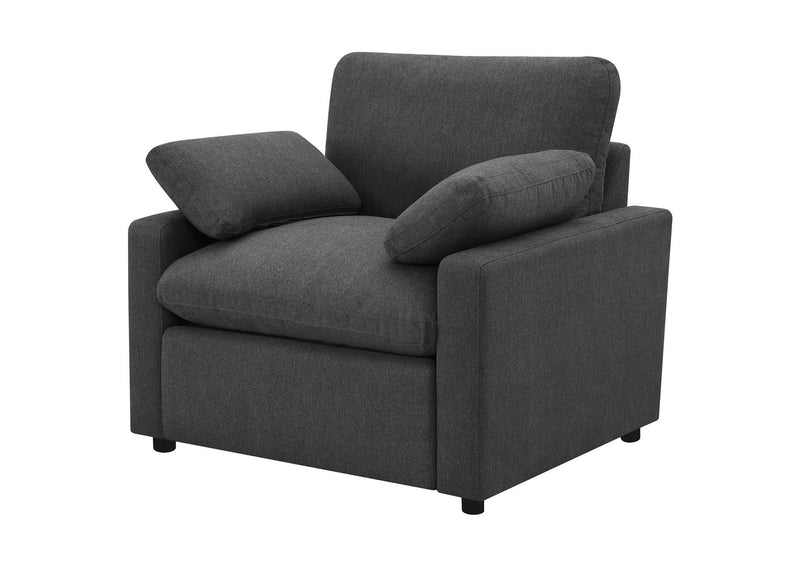 609533P Collins Upholstered Power Recliner Chair Dark Grey