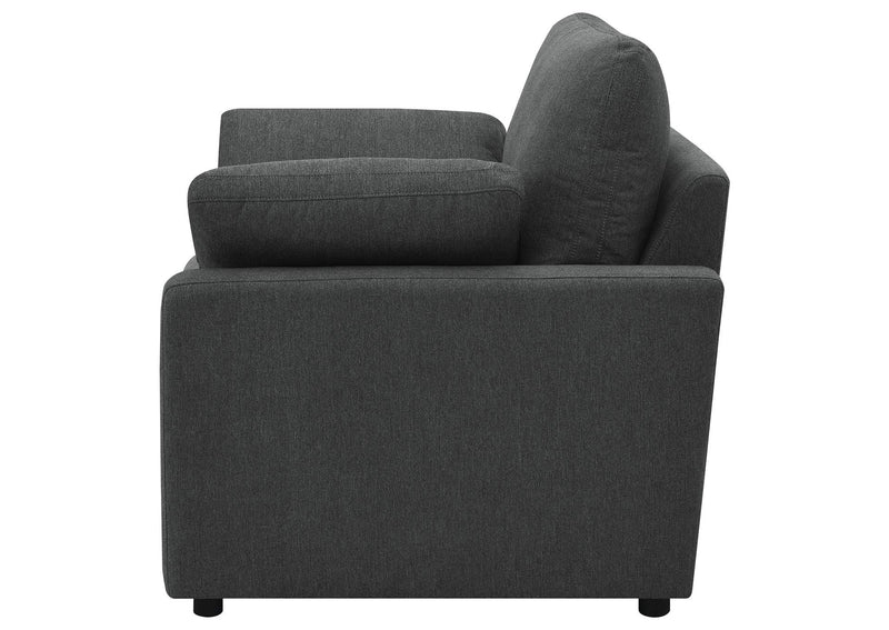 609533P Collins Upholstered Power Recliner Chair Dark Grey