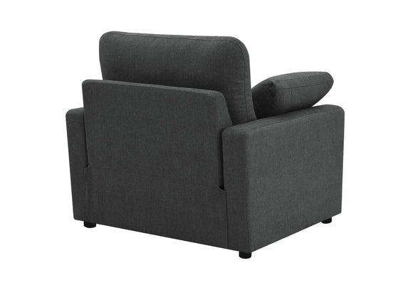 609533P Collins Upholstered Power Recliner Chair Dark Grey