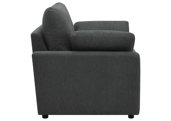 609533P Collins Upholstered Power Recliner Chair Dark Grey